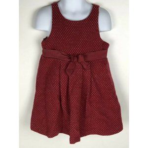 Janie Jack Girls Uptown Holiday Red Wool Portrait Bow Dot Christmas Dress 3 3T